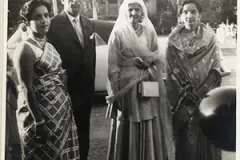 Fatima Jinna visiting HM Silk Mills in 1971